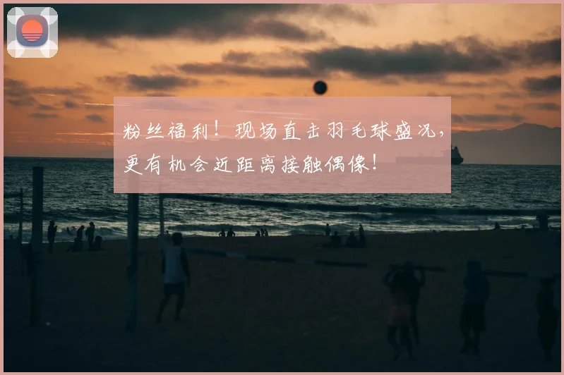 粉丝福利！现场直击羽毛球盛况，更有机会近距离接触偶像！